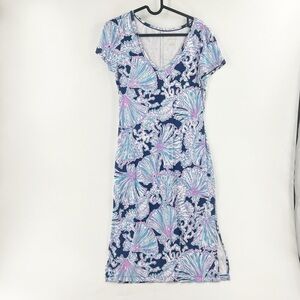 ✅ LILLY PULITZER Malin Deep Sea‎ Navy Midi Dress - Size SMALL